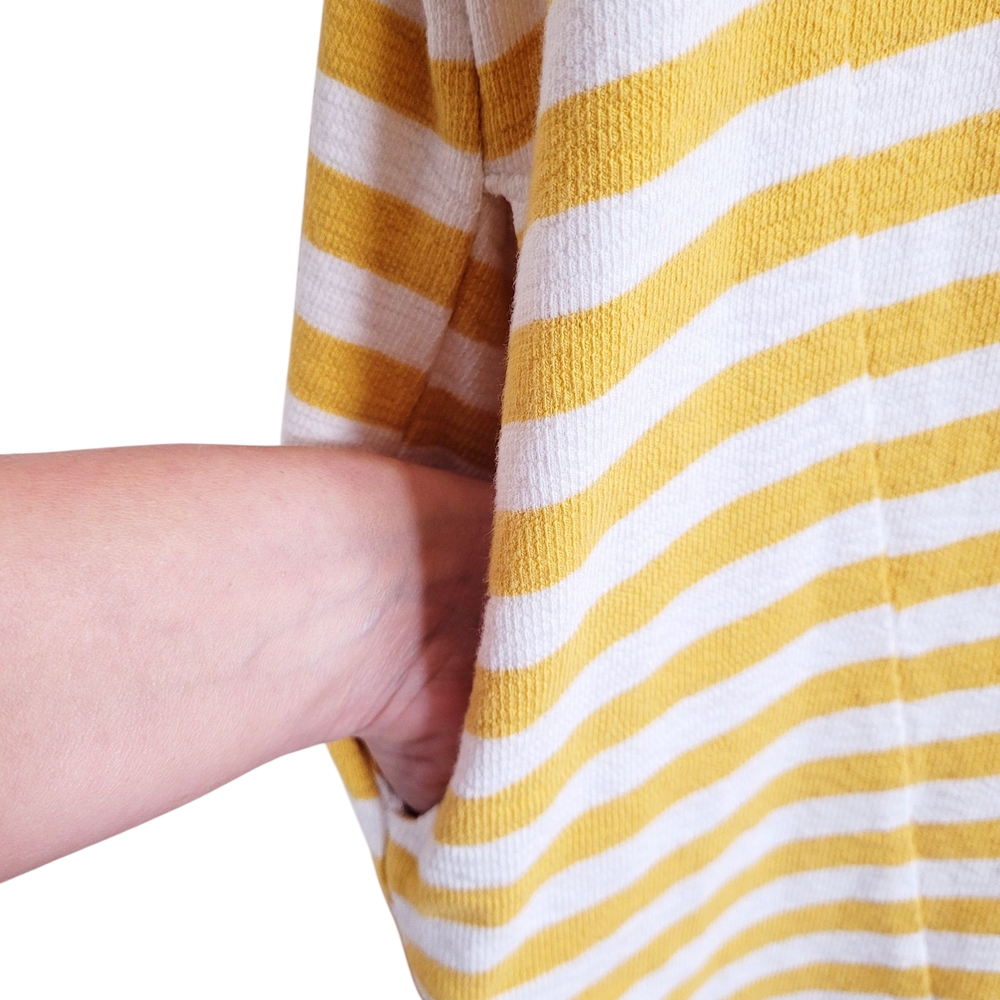 KOMODO Organic Cotton Yasuko Yellow Striped Tee Pullover Mini Dress XS / Small - Picture 5 of 13